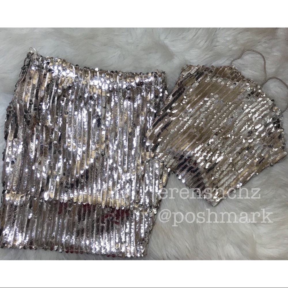 LAST 1! 2 Piece Sequin Rave Festival Set Back 💎 - Picture 4 of 4
